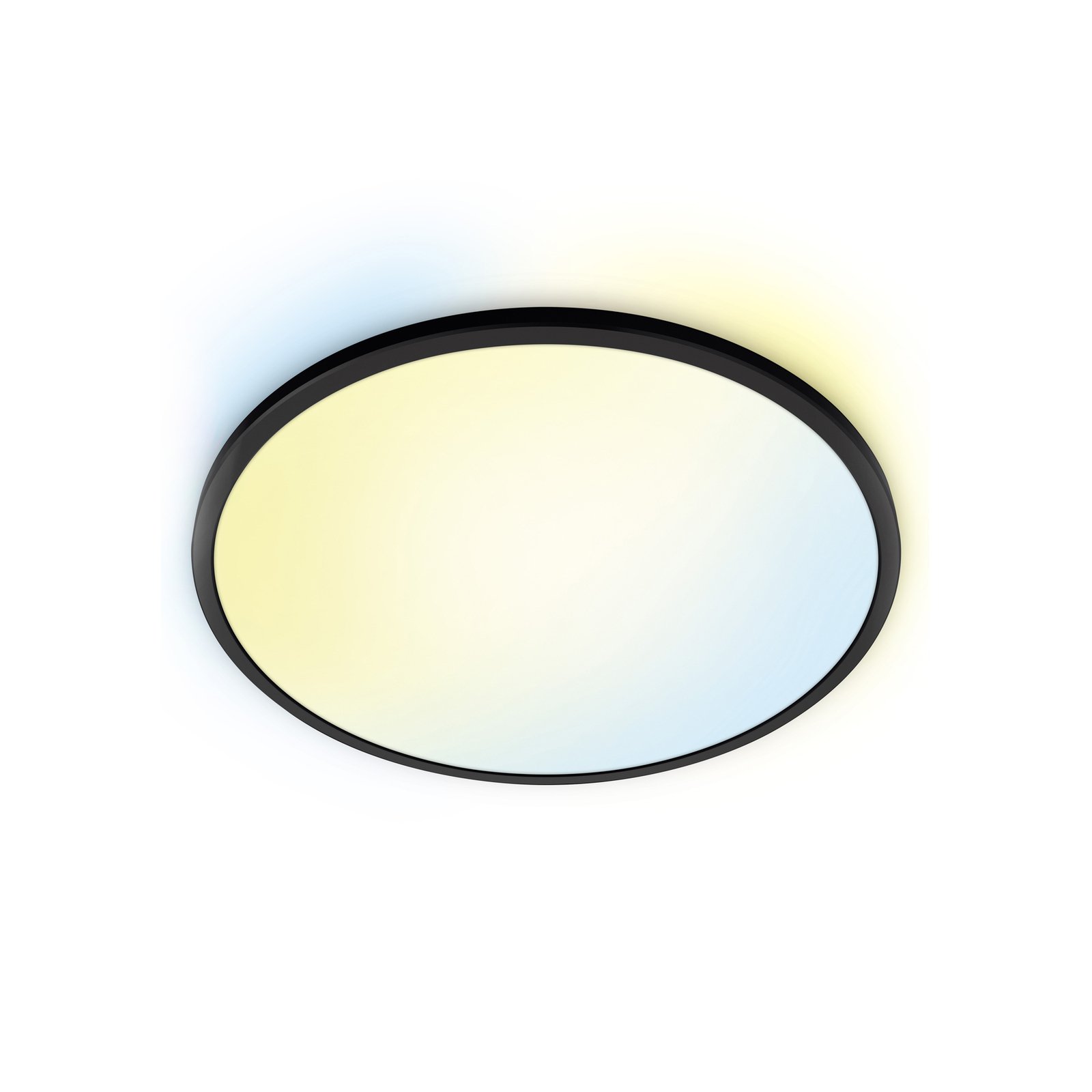 WiZ SuperSlim lampa sufitowa LED CCT Ø55cm czarna