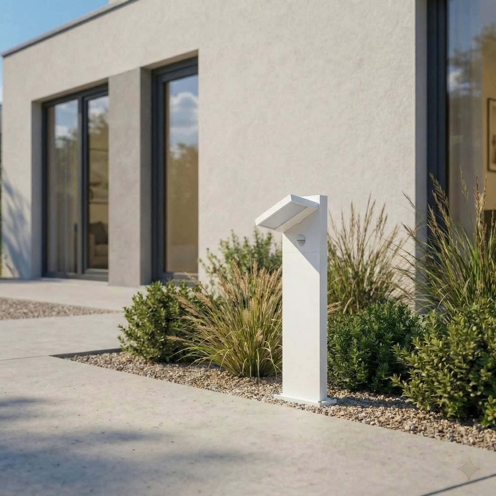 Silvan LED-Wegeleuchte, Sensor, IP54, weiß, 65 cm, Aluminium - Lucande