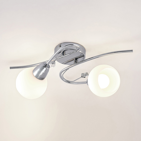 Lindby Floresca Deckenleuchte, 2-flammig, chrom