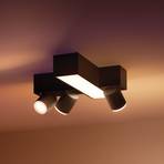 Philips Hue Spot LED Centris Cross noir à 3 lampes RVB CCT