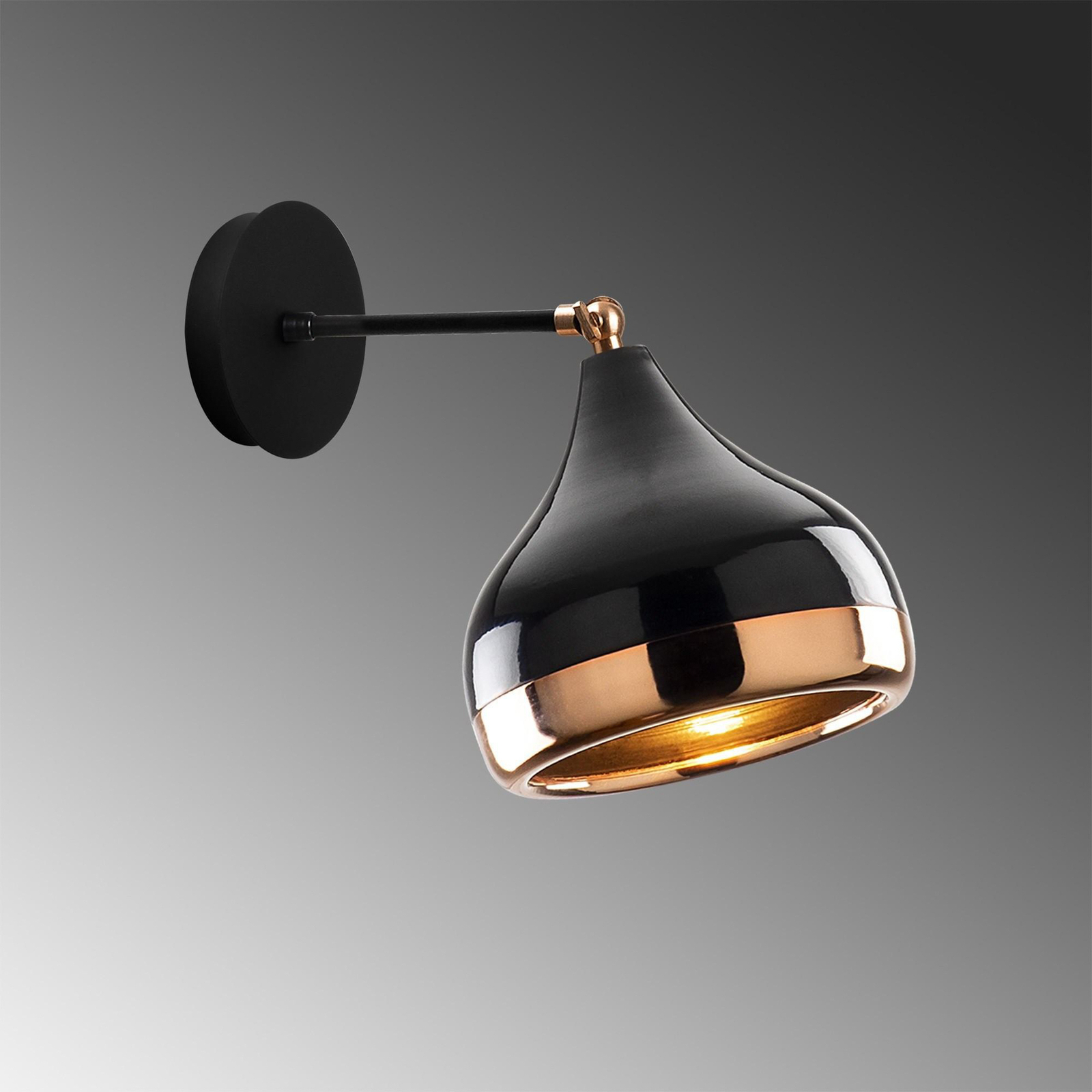 Yildo 6901 wall light, black/copper, metal