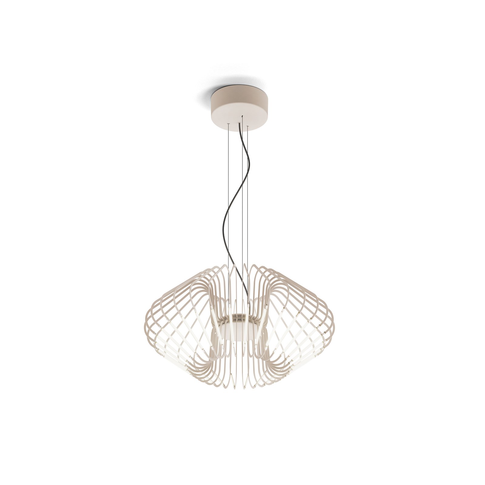 Filo LED pendant light, beige, metal, Ø 50 cm, 2,700 K