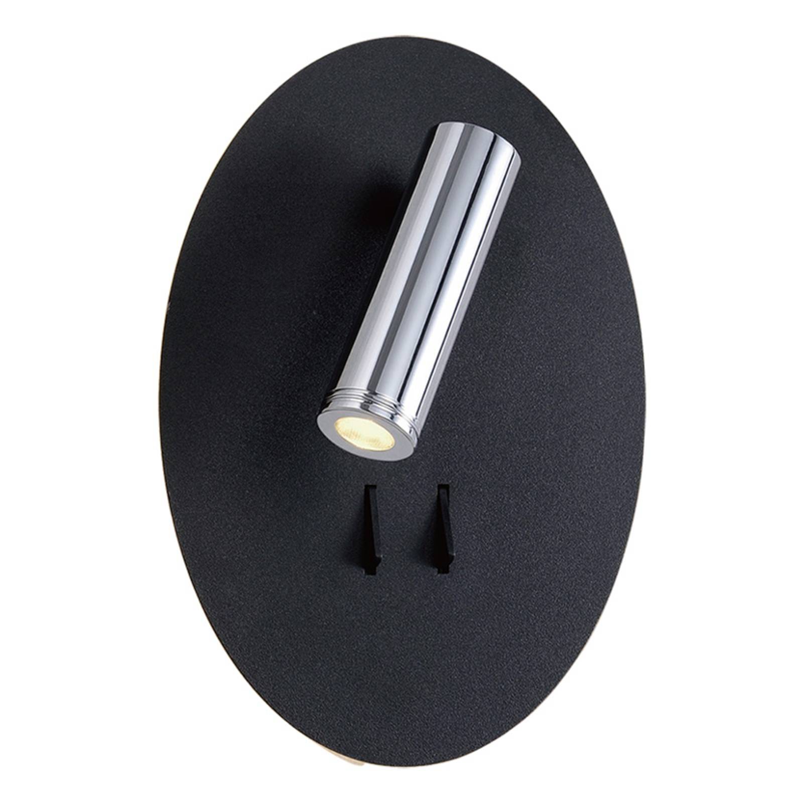 Lucande Kimo applique LED ovale noire