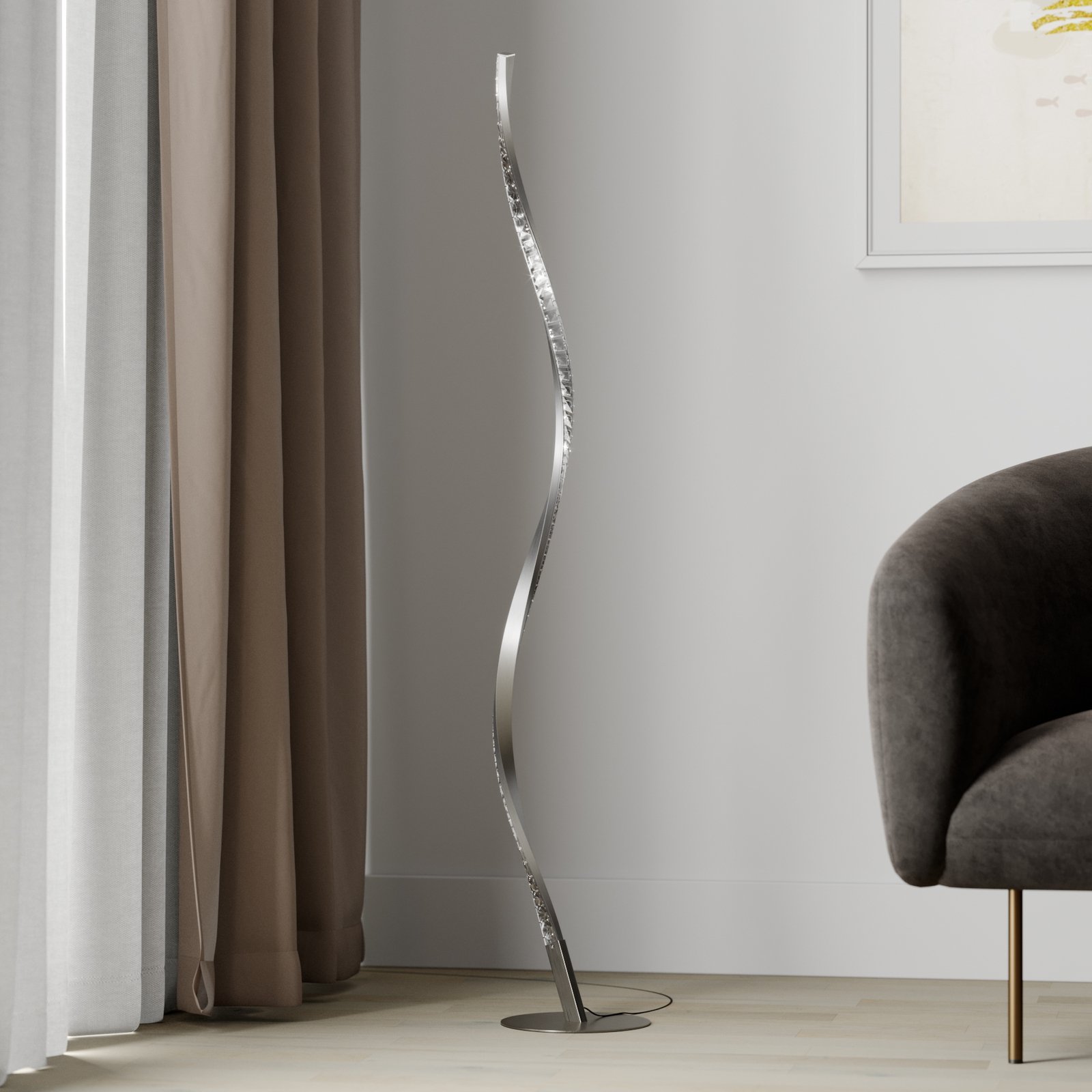 Criostal Golvlampa Alu - Lindby