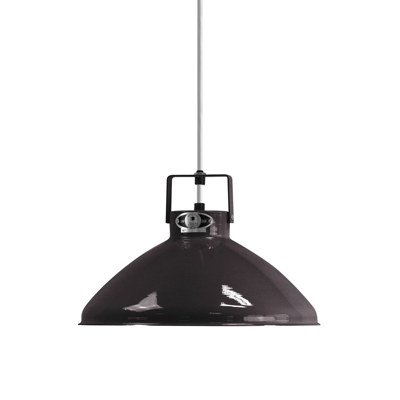 JIELDÉ Jieldé Beaumont B240 hanging lamp glossy black, for Living / Dining Room, aluminium, E27, 75 W, energy efficiency: A++, H: 18.5 cm