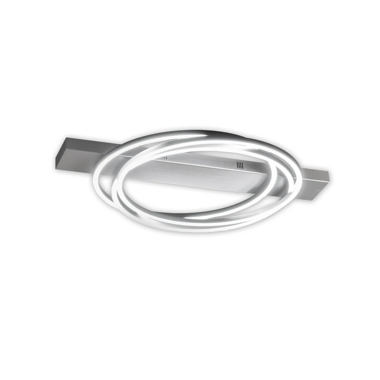 LED plafondlamp Kiku, lengte 76 cm, aluminiumkleurig, metaal