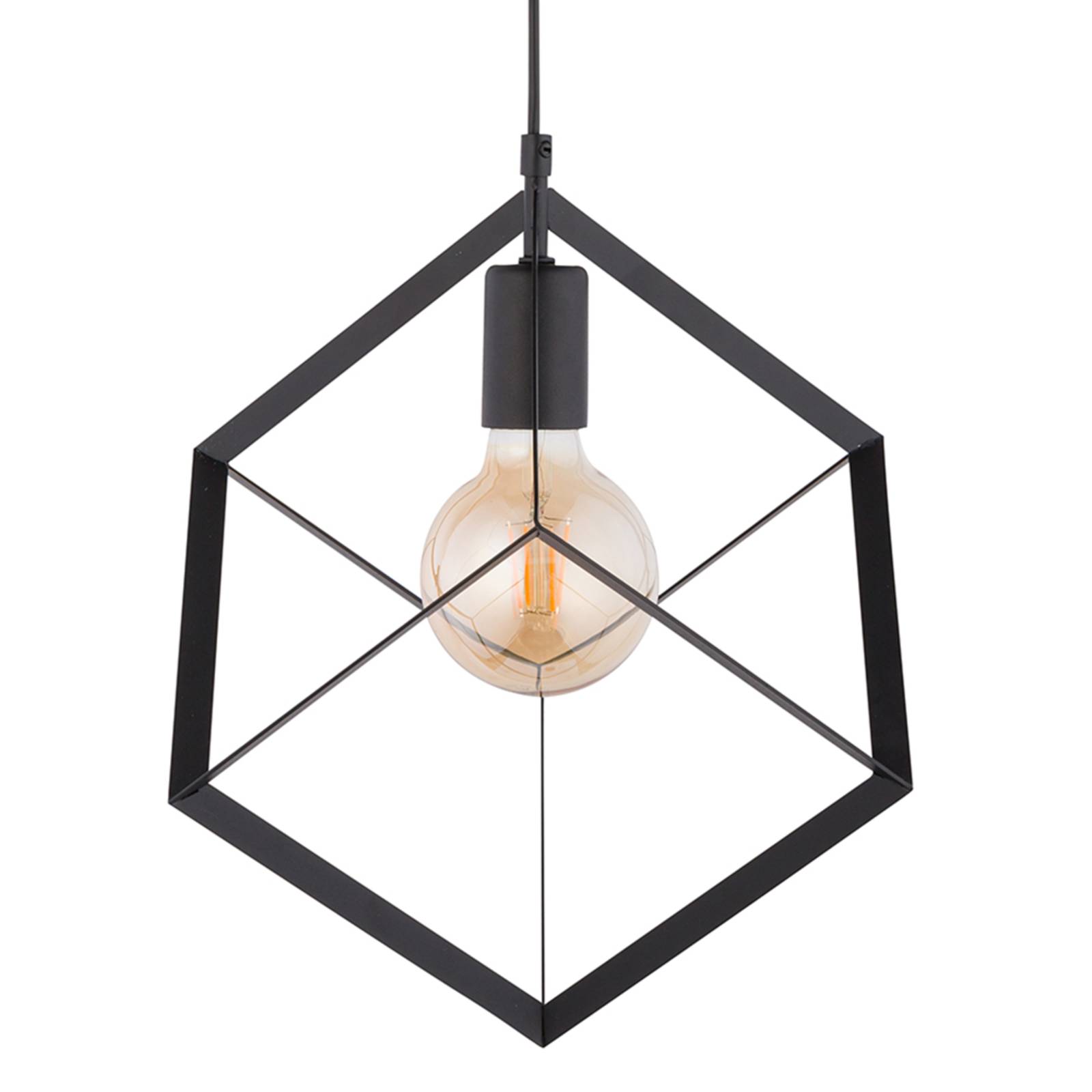 Hanglamp Cube 1 met metalen kubus, 1-lamp