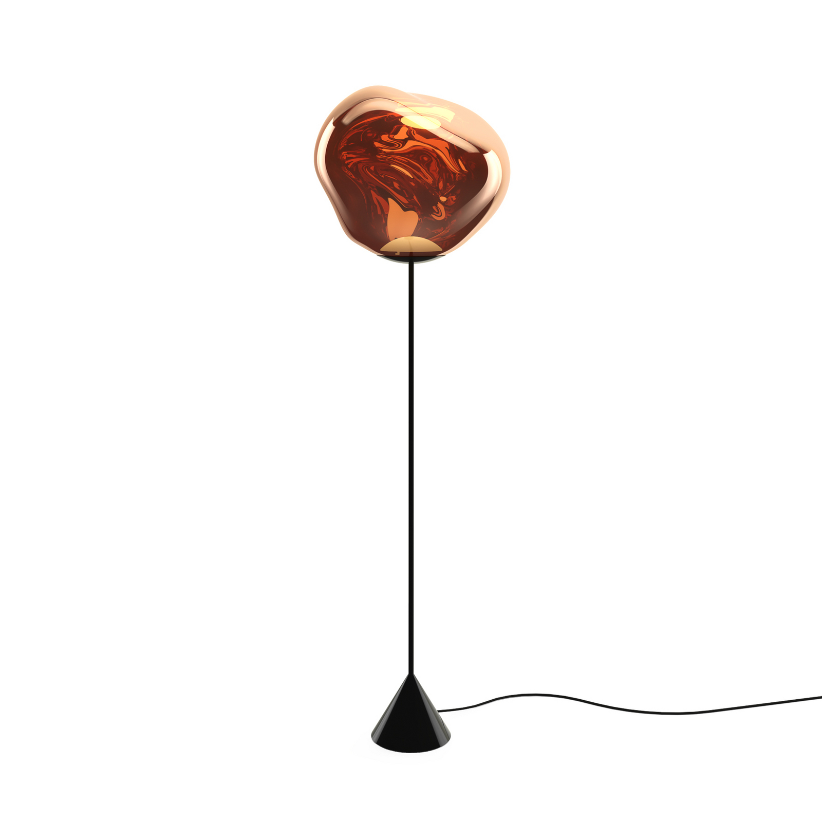 Lámpara de pie LED Melt Cone Slim de Tom Dixon, color cobre, euro