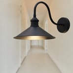 Christer wall light, black, width 24 cm, metal, E27