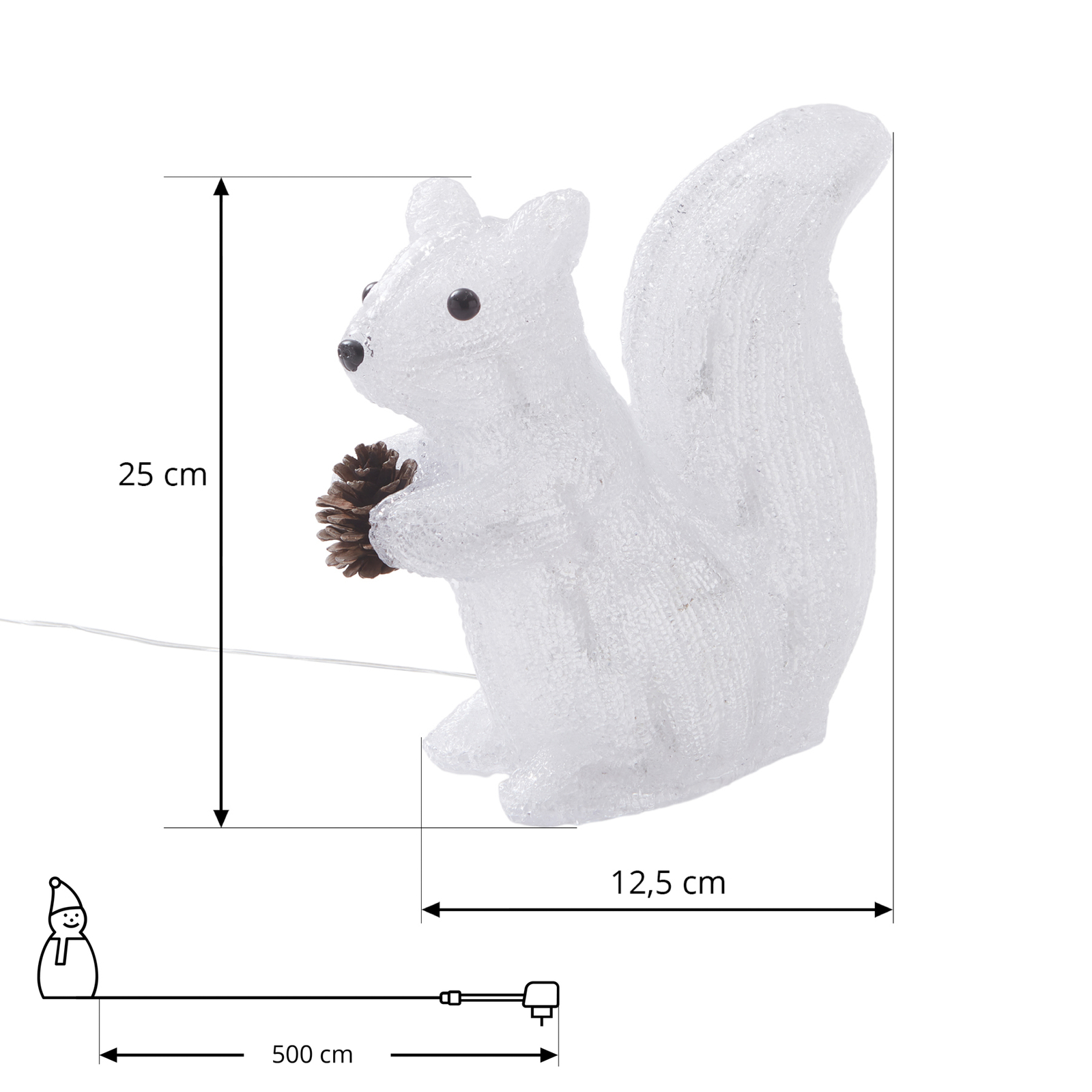 Lindby Yuki figura LED plastica, scoiattolo