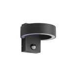 Applique d'extérieur LED, détecteur de mouvement, noir, CCT, métal, IP65 -