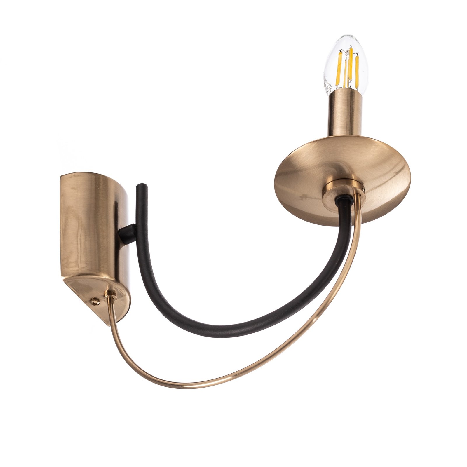 Ferra wall light, antique brass, 1-bulb