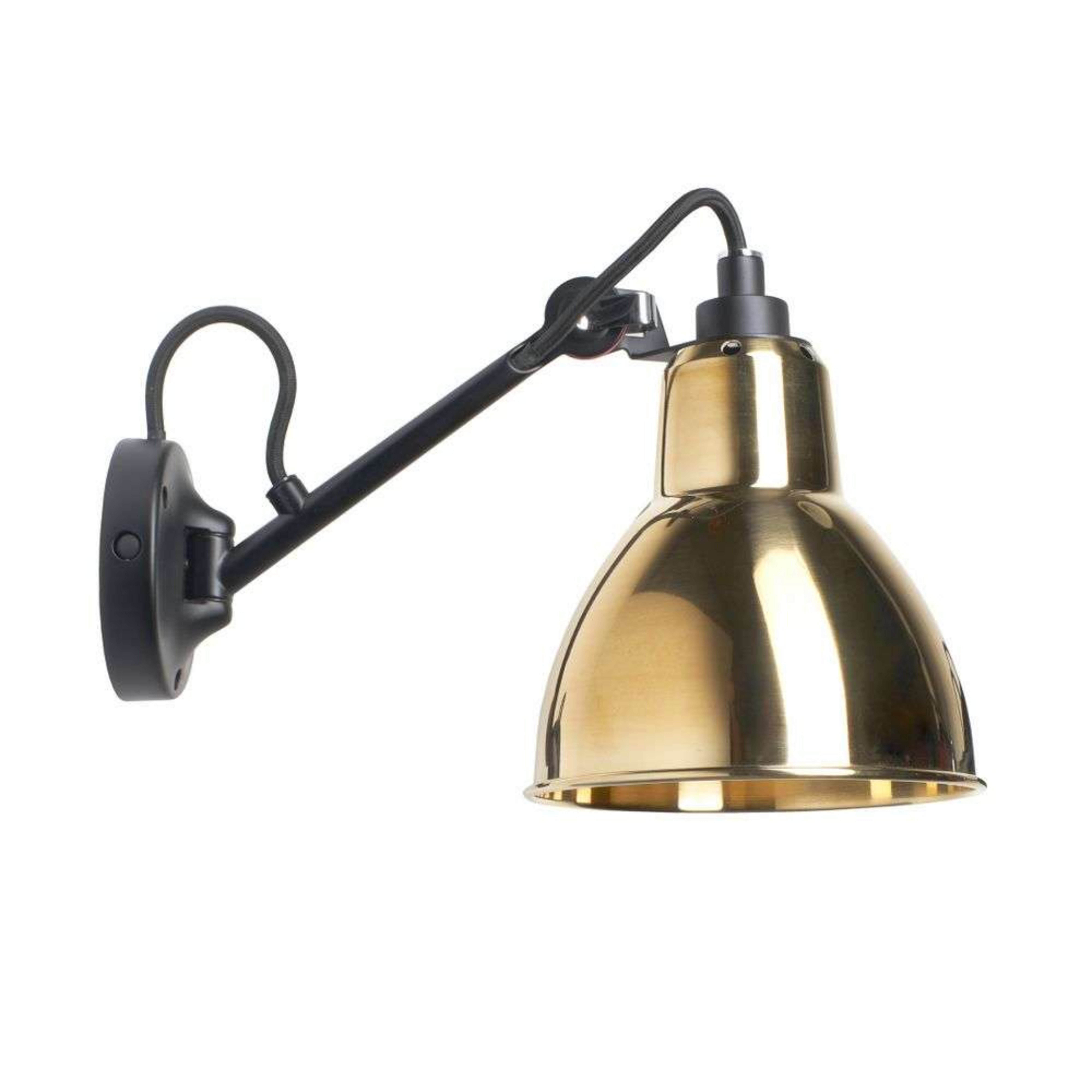 104 Applique da Parete Nero/Ottone - Lampe Gras