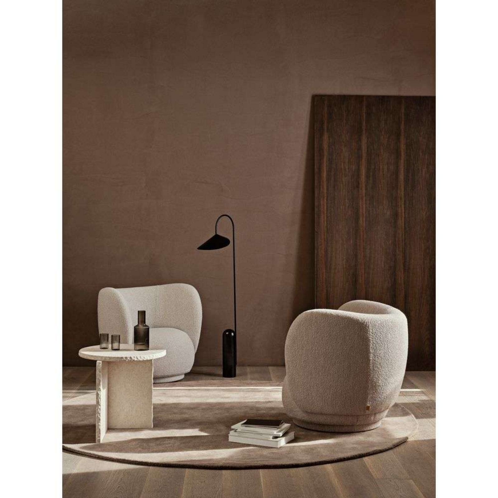 Stille Tufted Rug Ø240 Ash Brown - ferm LIVING