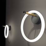 LED-væglampe Ulaop, en ring, sort