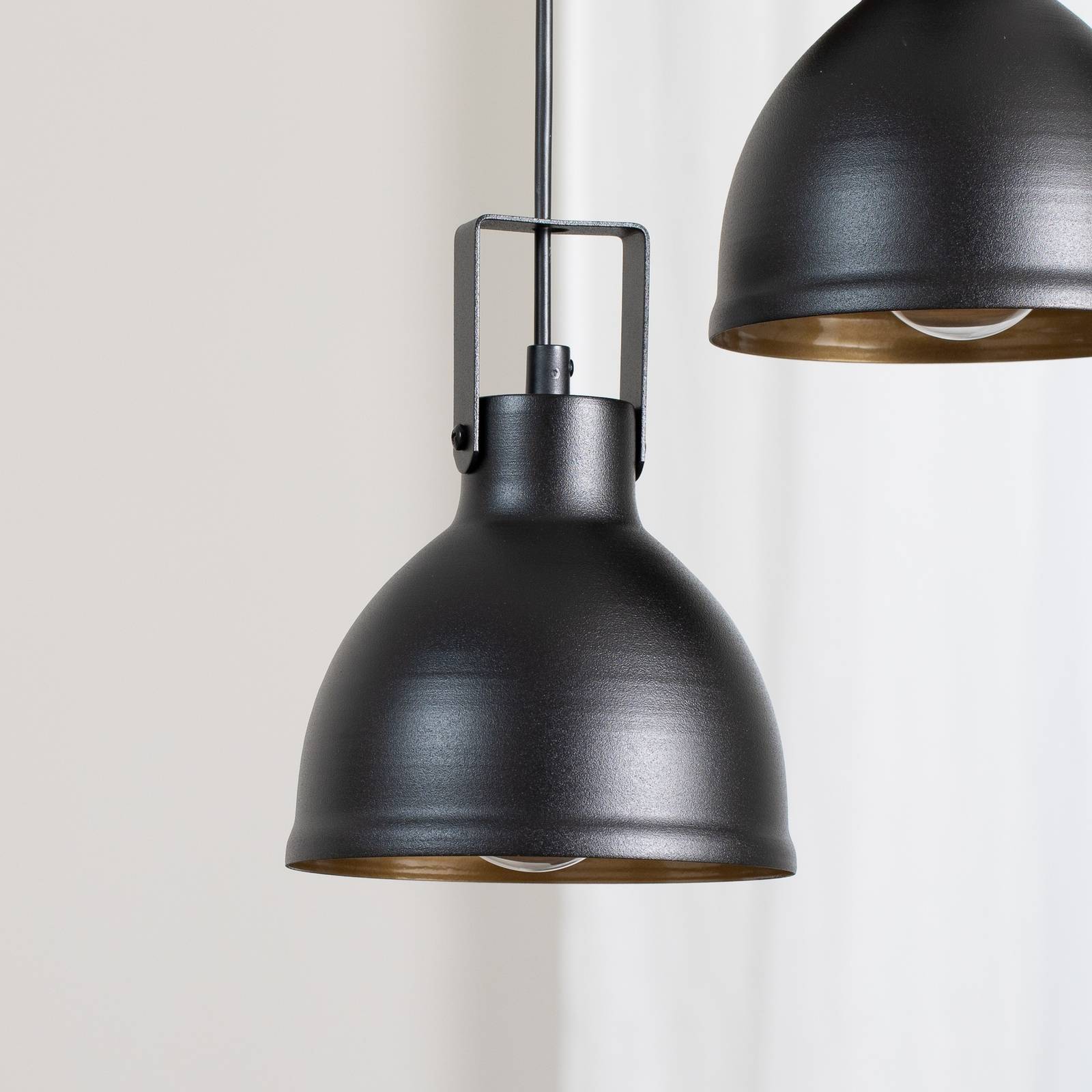 Żyrandol Trial, 3-punktowa okrągła czarno-złota