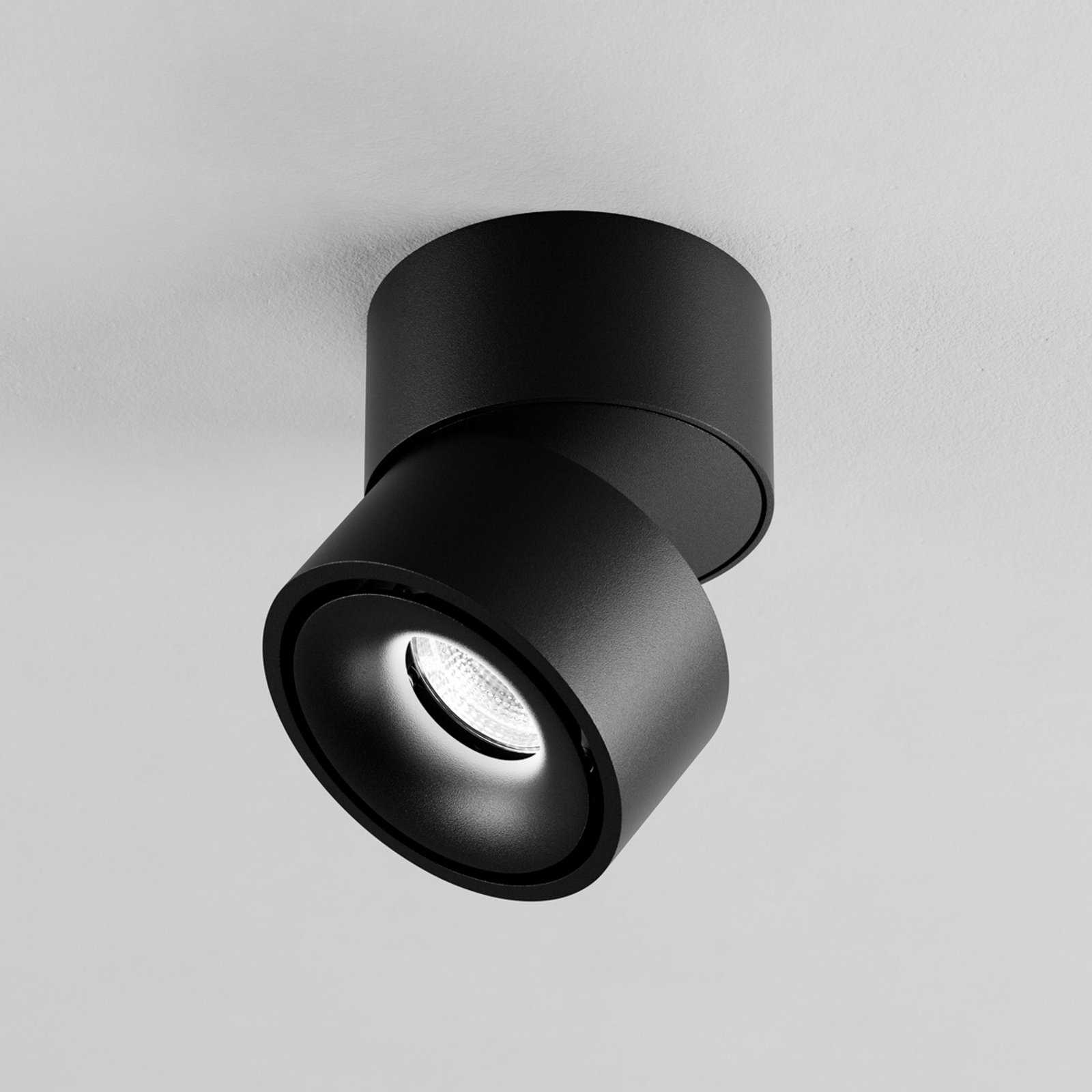 Egger Spot pour plafond LED Clippo noir/noir Ø 10 cm DALI DTW