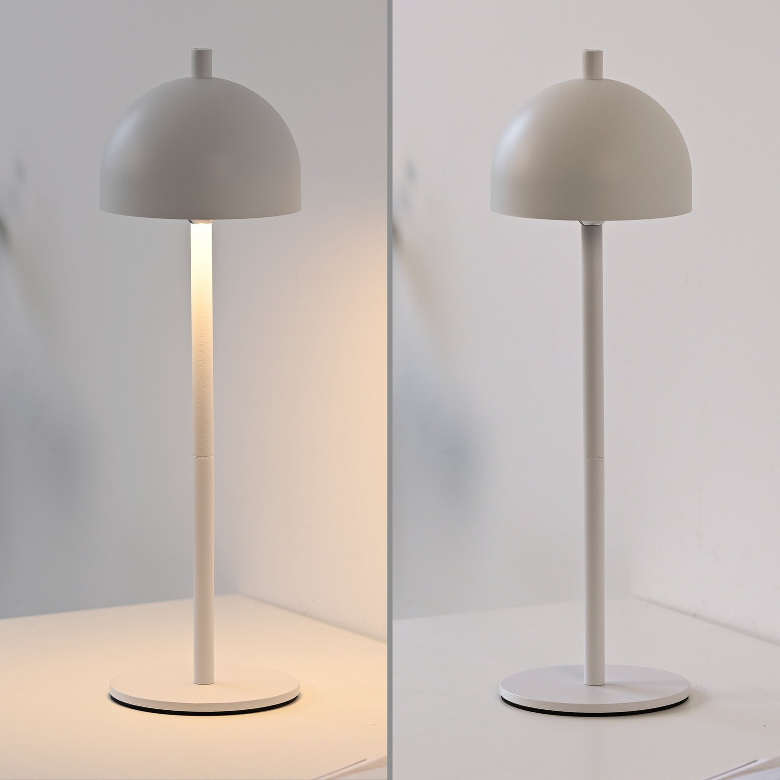 SCHÖNER WOHNEN LED-Akku-Tischlampe Bellies, weiß, IP54 SCHÖNER WOHNEN LED-Akku-Tischlampe Bellies, weiß, IP54