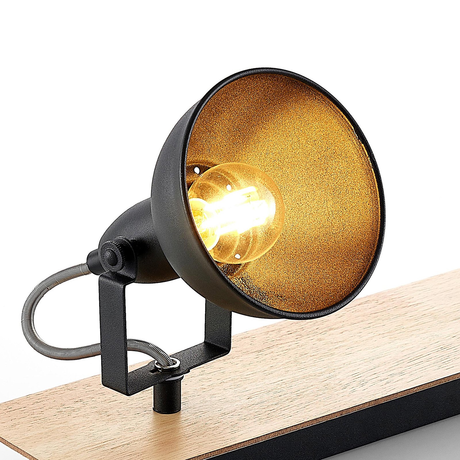 Aylis 2 Plafondlamp Black/Wood - Lindby