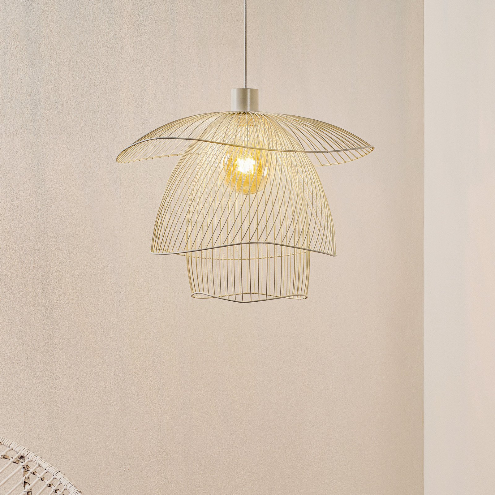 Forestier Papillon S lampă pendul 56 cm alb - Camera de zi / sufragerie - design - Metal