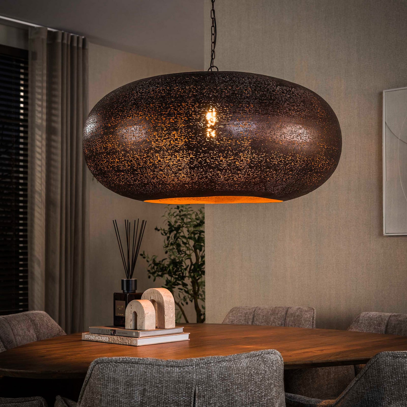Pendelleuchte Cielo, Ø 90 cm, kupfer, Metall, E27, 1-flammig Pendelleuchte Cielo, Ø 90 cm, kupfer, Metall, E27, 1-flammig