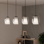 Ciampino pendant light, black, 4-bulb.