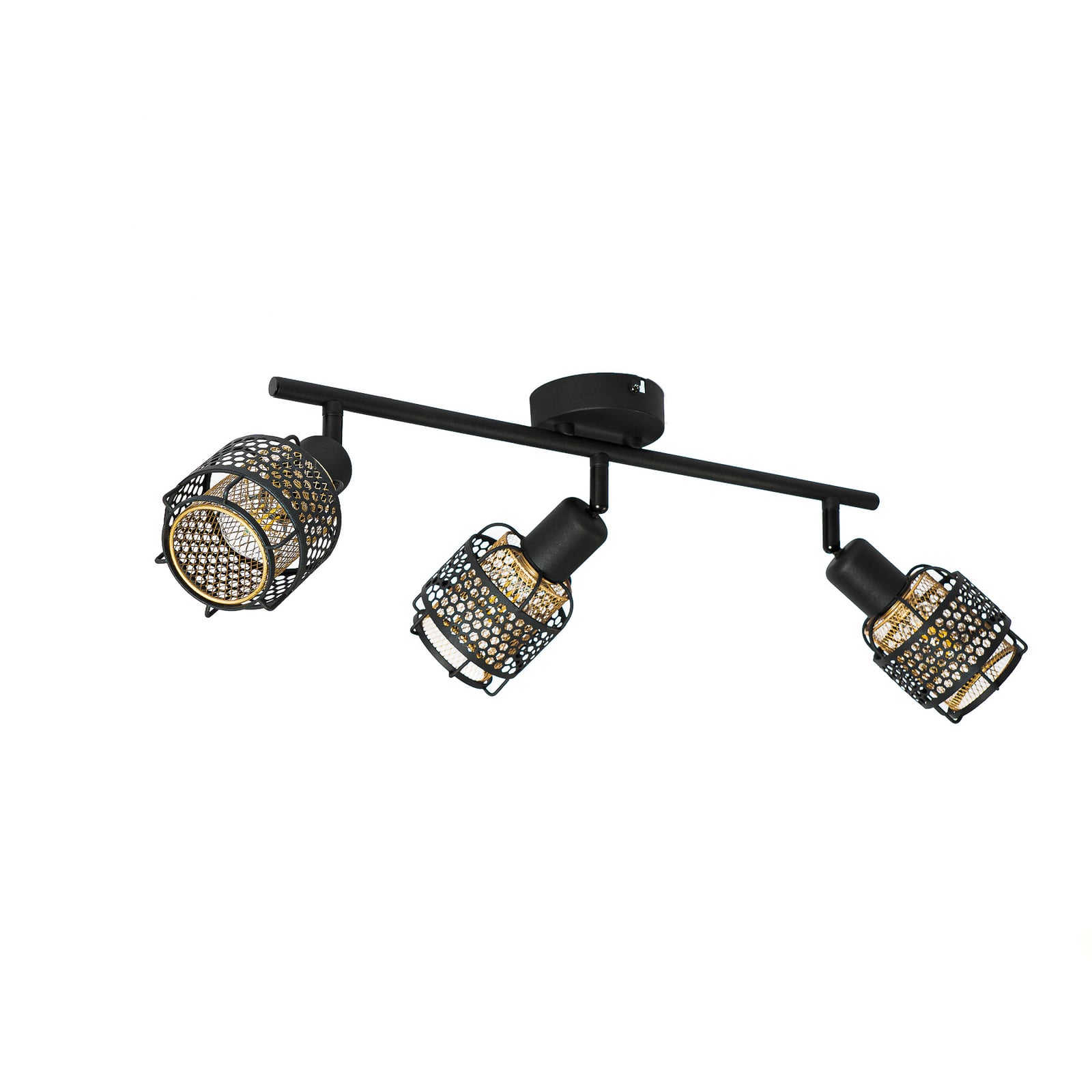 Eudoria 3 Plafonieră Black/Gold - Lindby