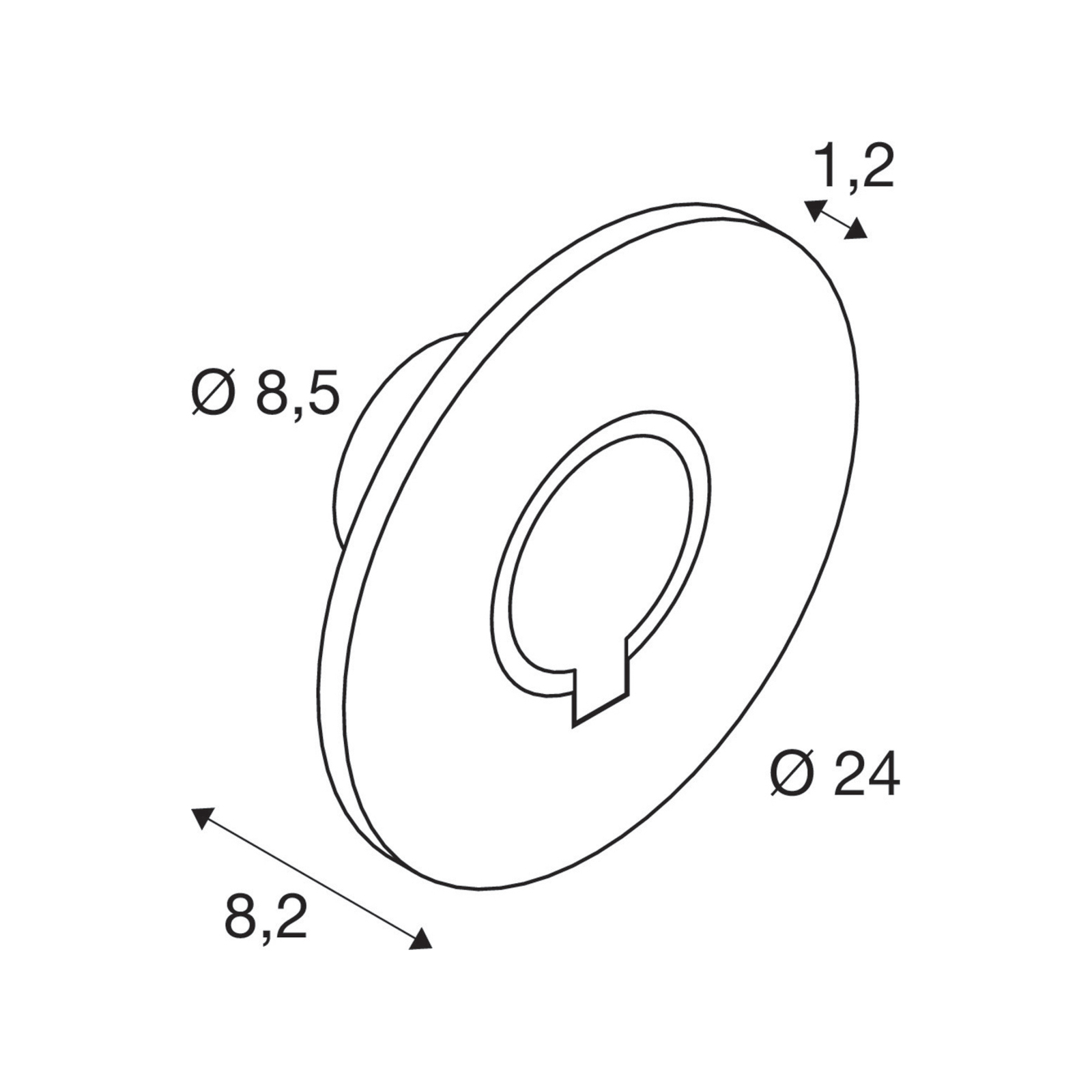 SLV LED sienas gaisma I-Ring, antracīts, alumīnija, Ø 24 cm