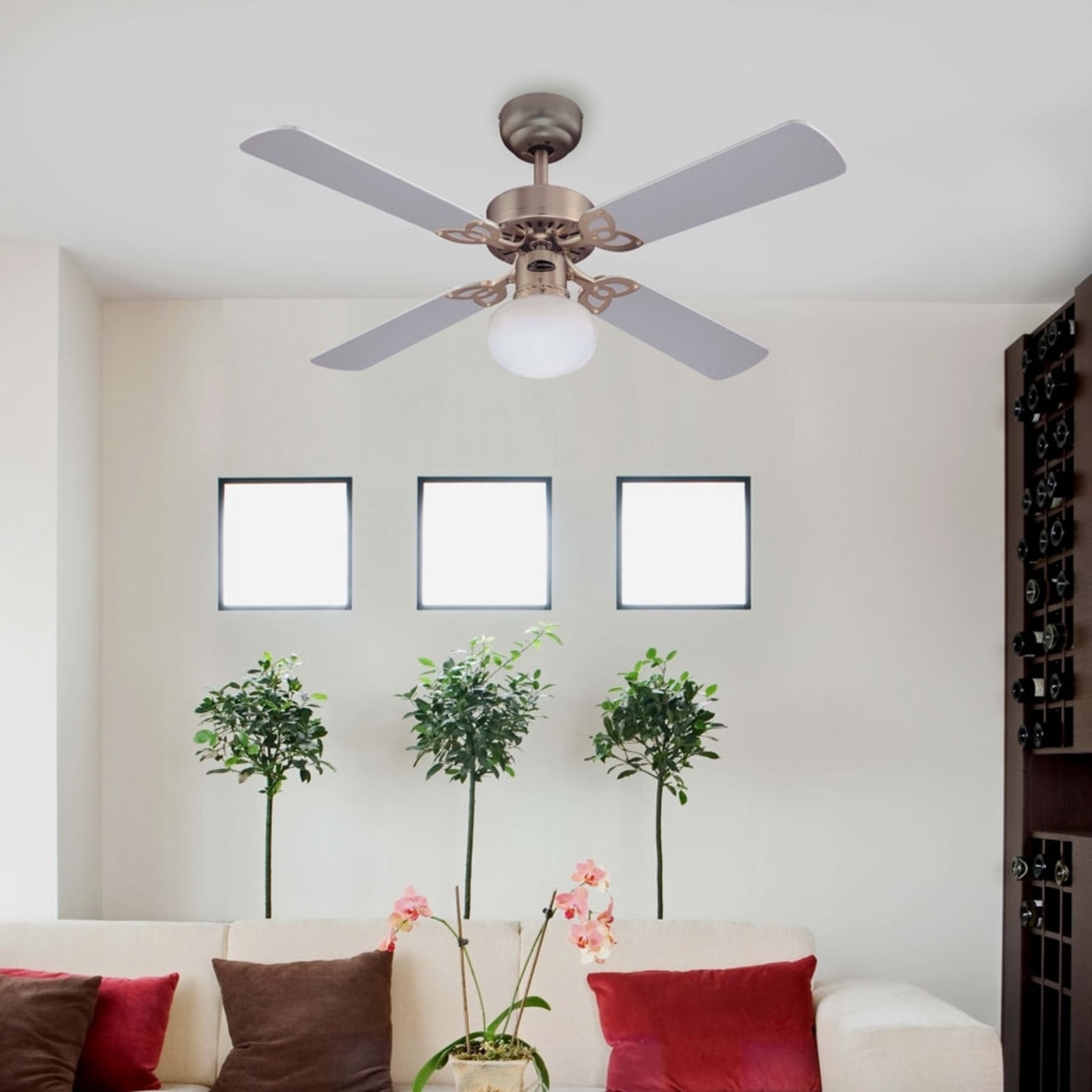 Deckenventilator mit Licht Vegas alu Holz leise Westinghouse