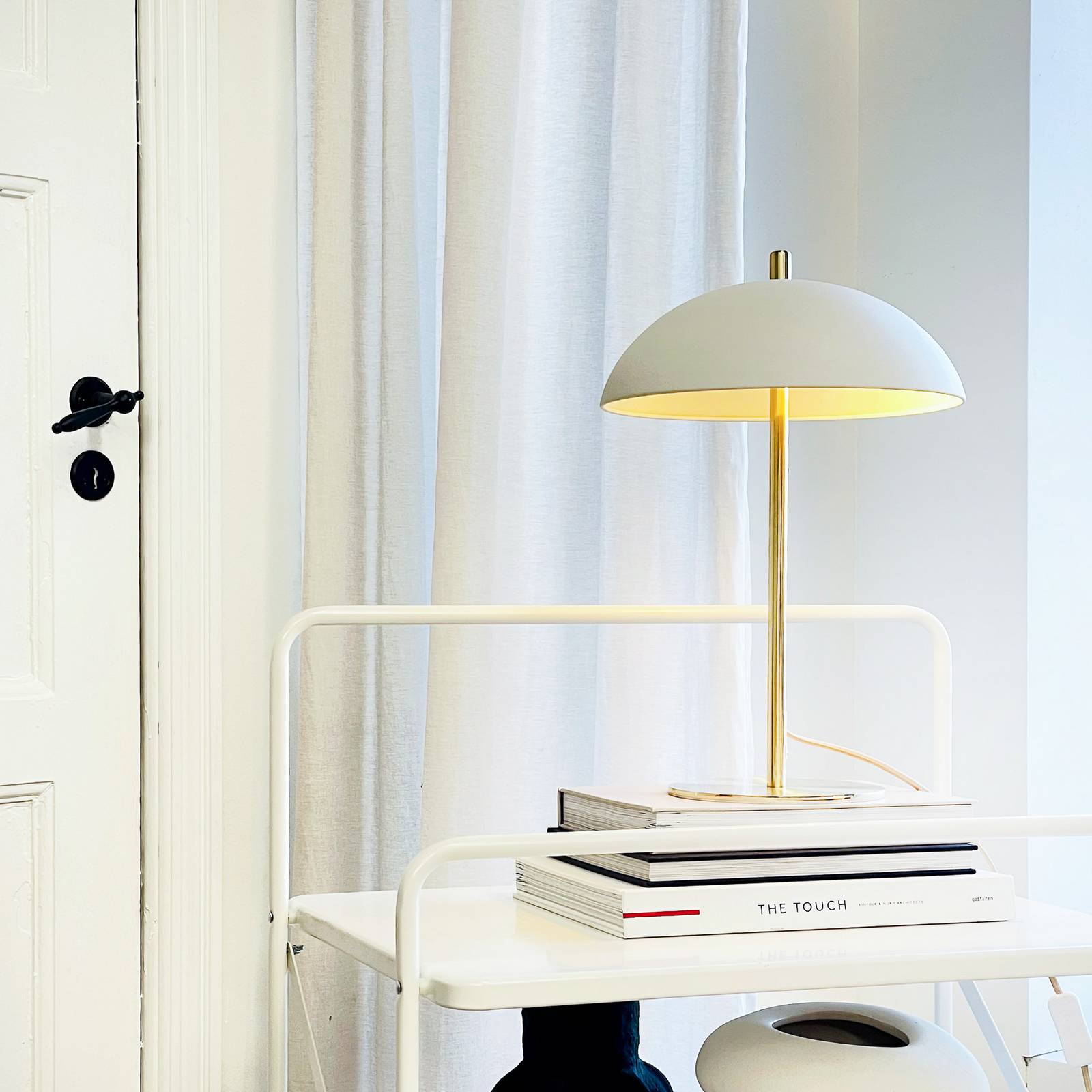  Dyberg Larsen Dyberg Larsen Tischleuchte Globus, Beige/messing, 44 Cm 