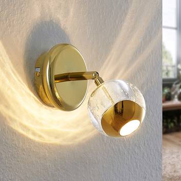 Lucande Kilio LED-Strahler mit Glasschirm, gold