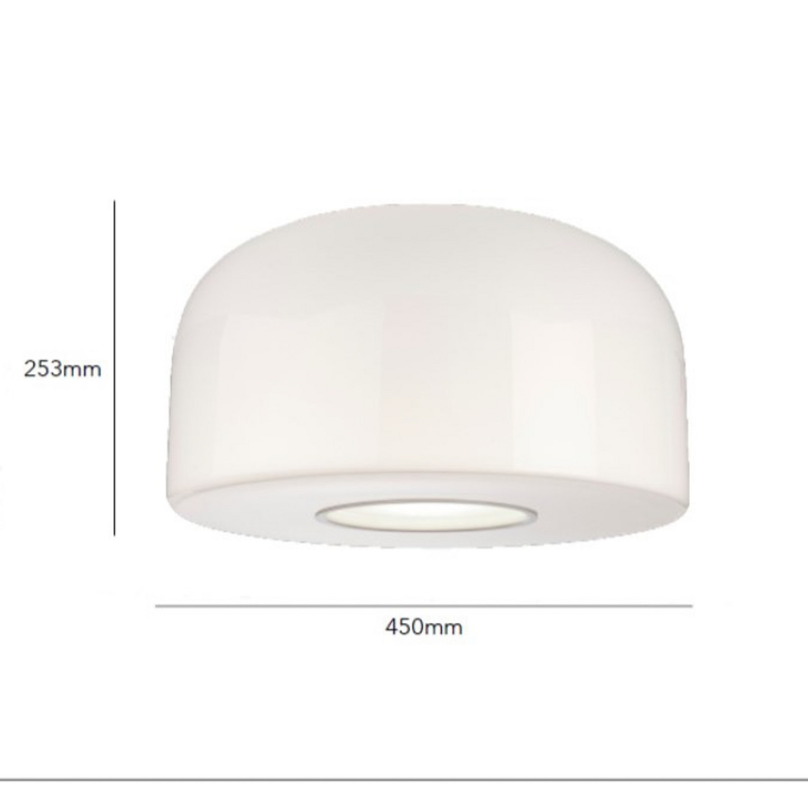 Plafonieră FLOS Bellhop Glass C2 alb sticlă Ø 45 cm - dormitor