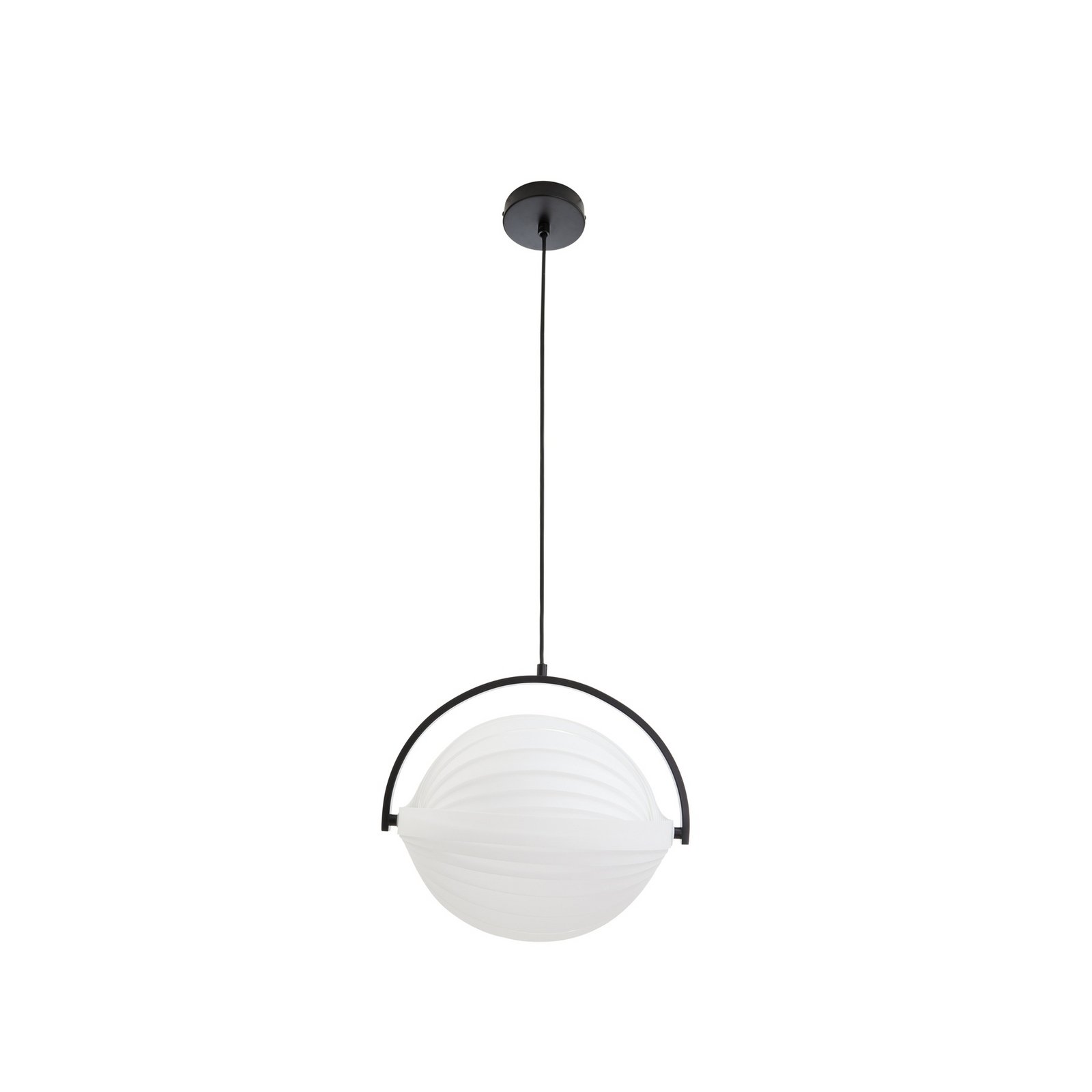 Lucande hanglamp Helva, wit, 1-lamp, Ø40cm, draaibaar