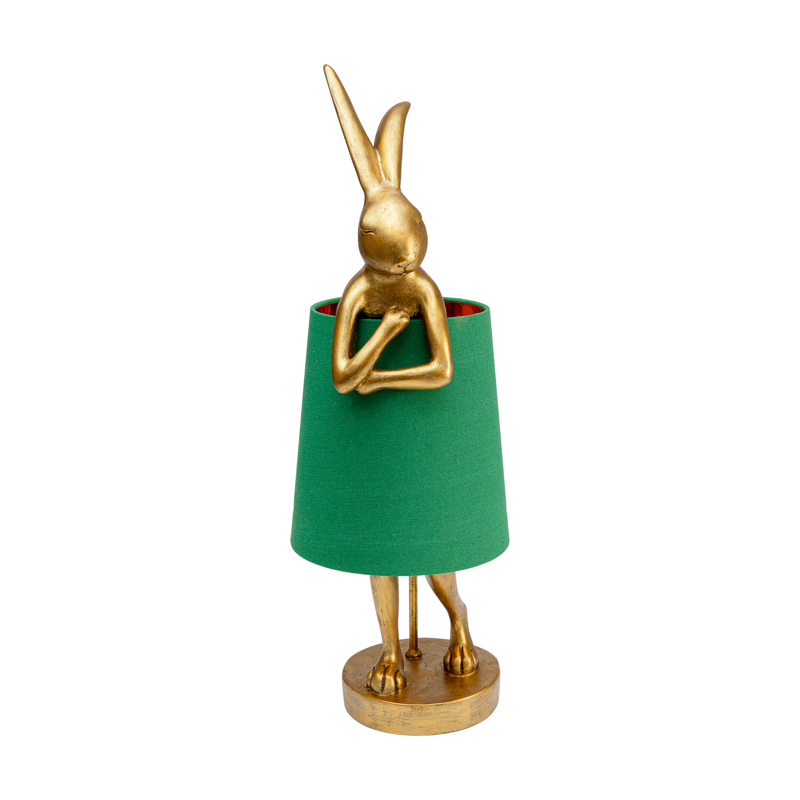Lampada da tavolo KARE Animal Rabbit, oro/verde, 68 cm, E14