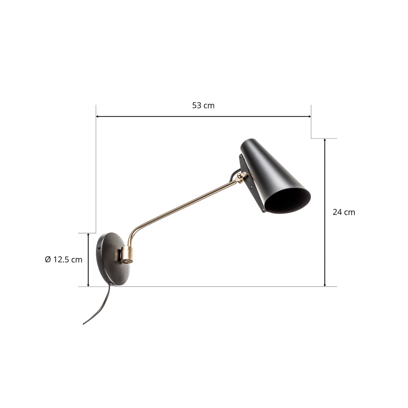 Birdy Wall Lamp Black/Brass - Northern