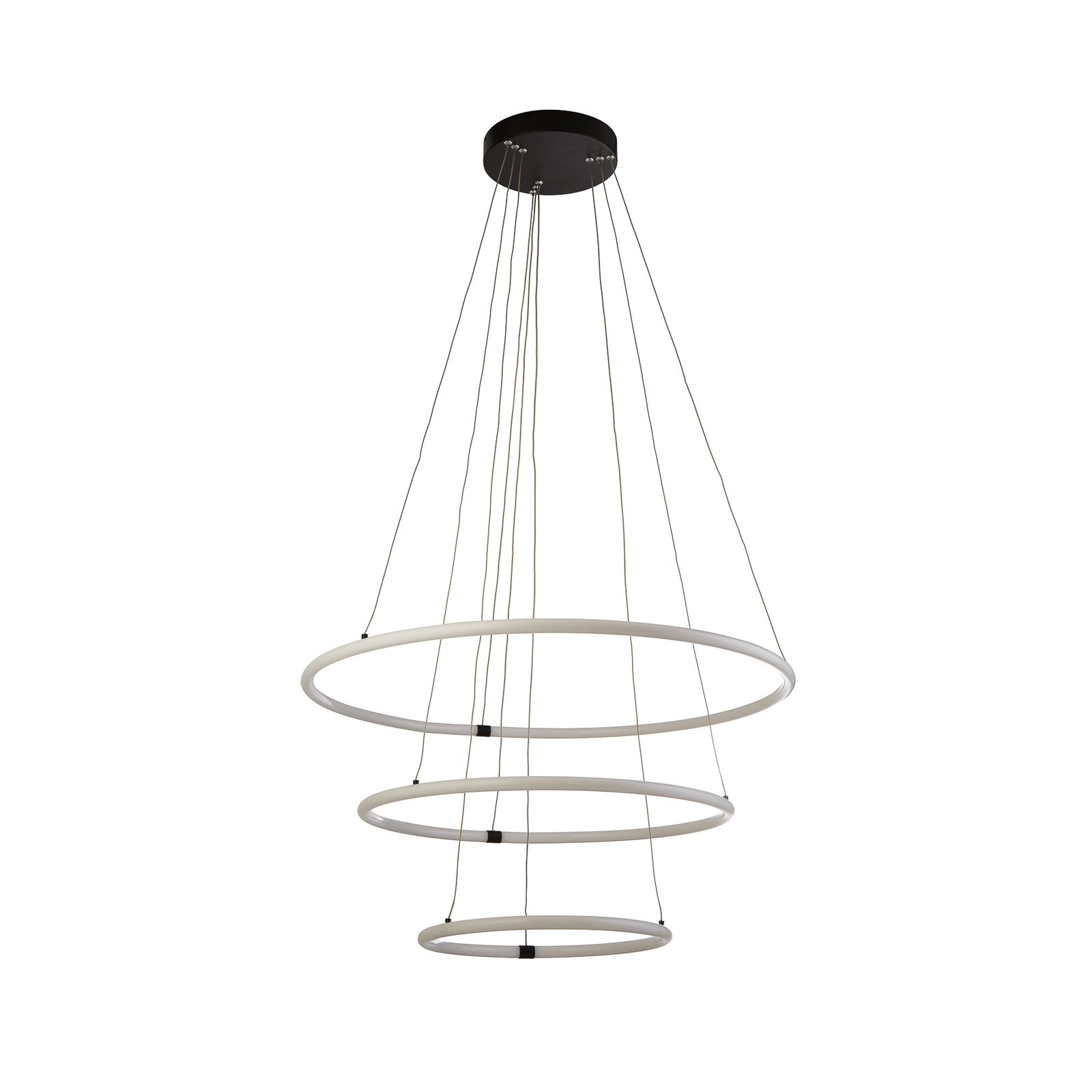 Candeeiro suspenso LED Revolve, 3 lâmpadas, branco, acrílico, regulável