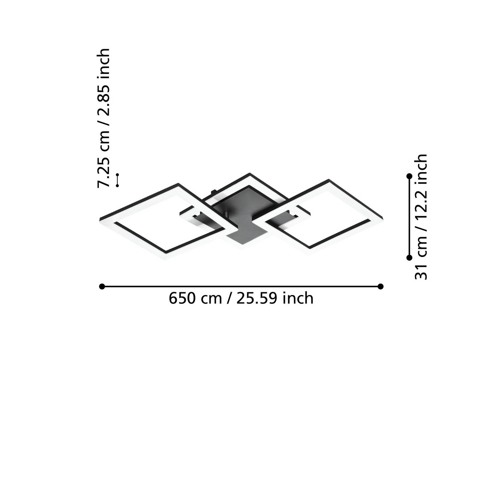  Eglo Connect Eglo Connect Paranday-z Led-deckenlampe 3-flg 65cm 