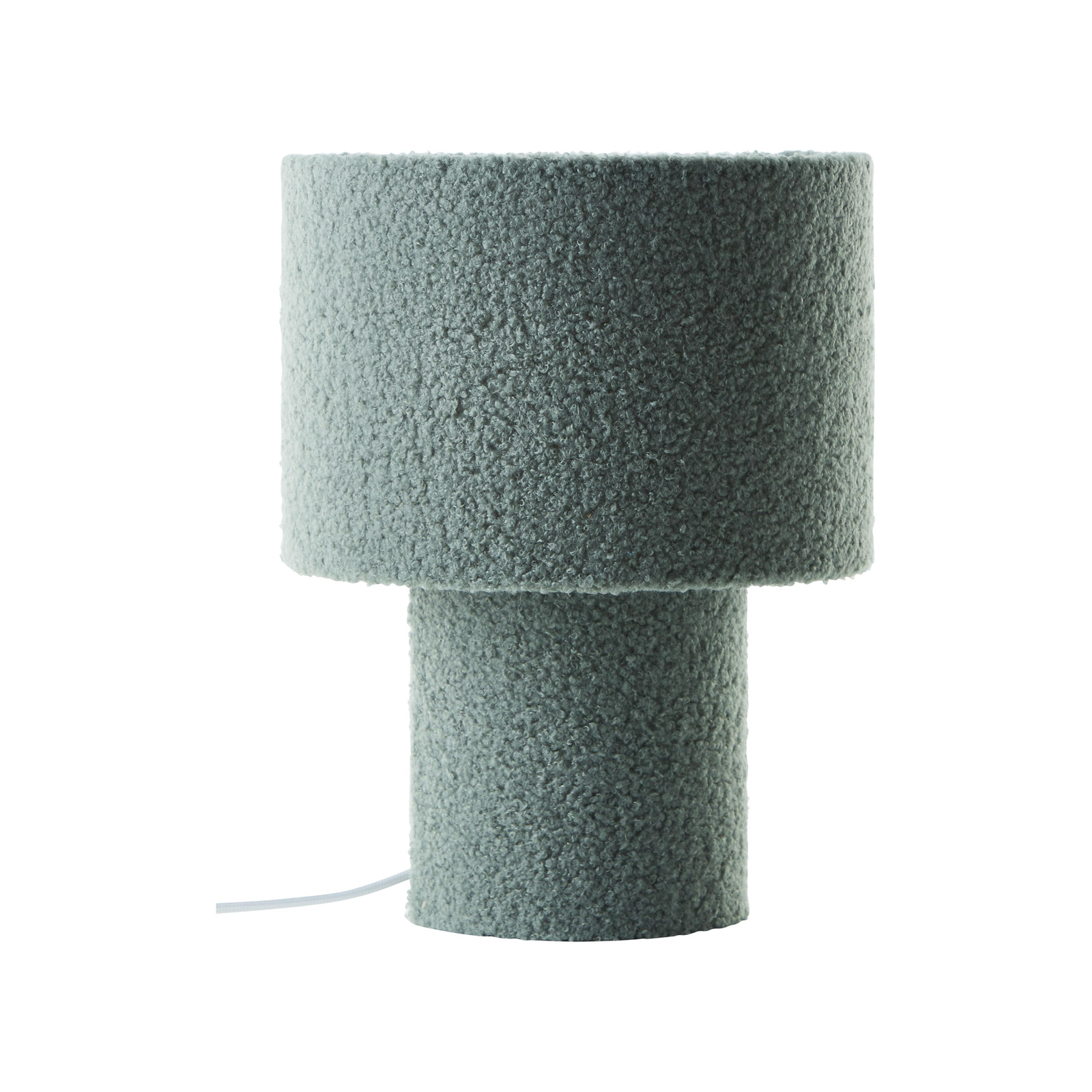 Lámpara de mesa Teddy, verde, altura 30 cm, tela/metal