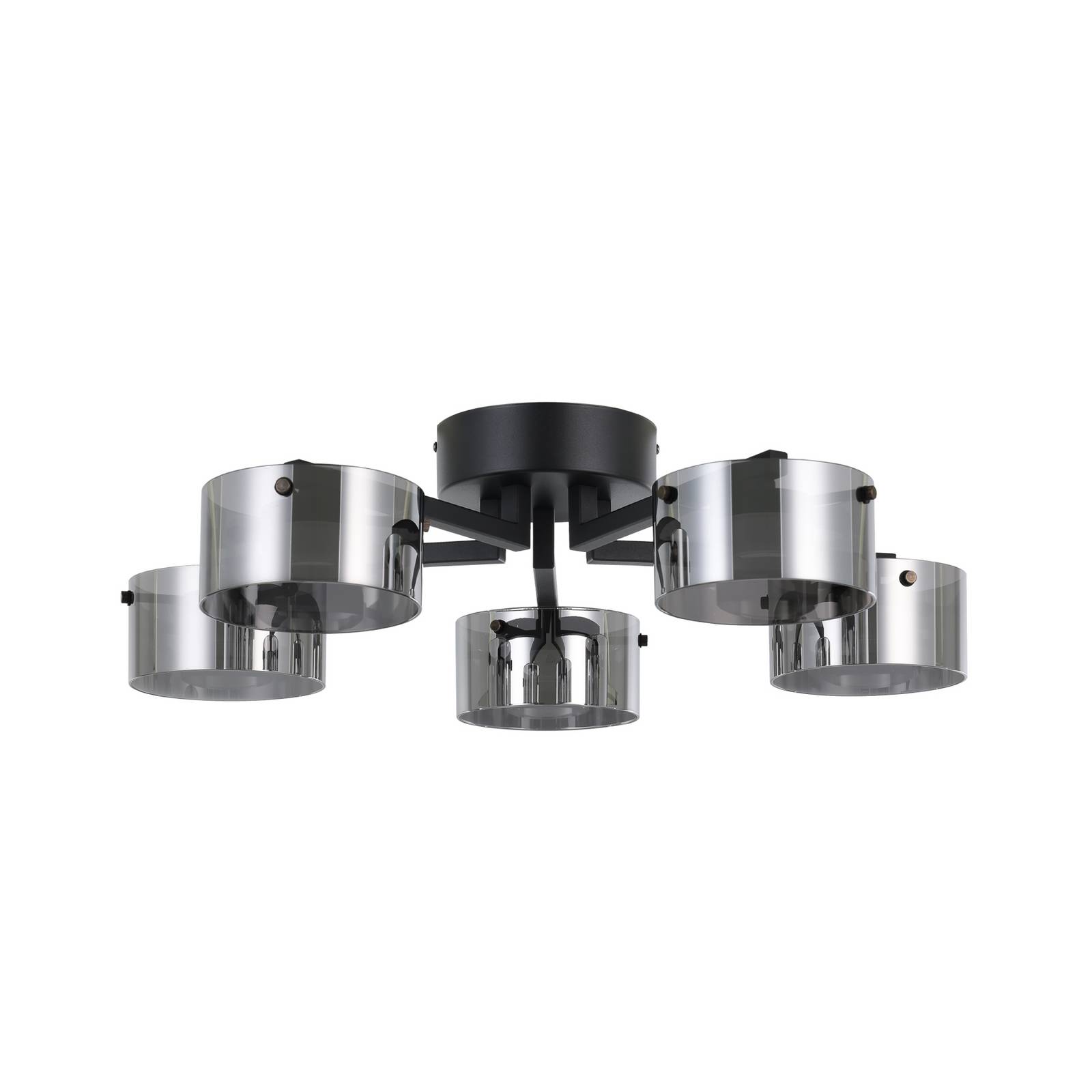 LED-Deckenlampe Copillos, schwarz Ø 66 cm Glas/Metall 5-flg.