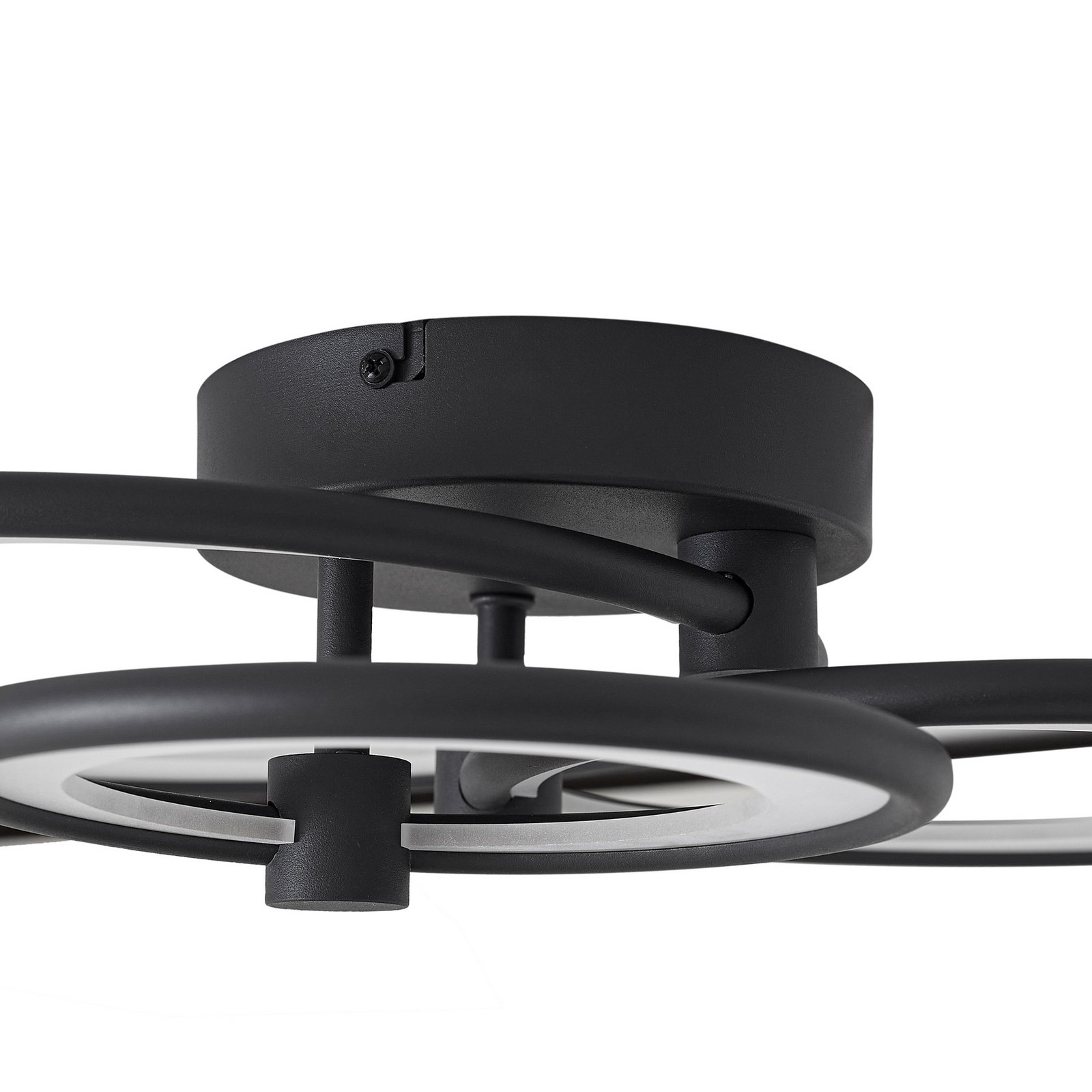 Lindby LED-Deckenlampe Sorma, schwarz, CCT, dimmbar
