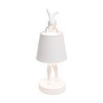 Kare LED-batteridrevet bordlampe Animal Rabbit, hvit, IP44, 29 cm