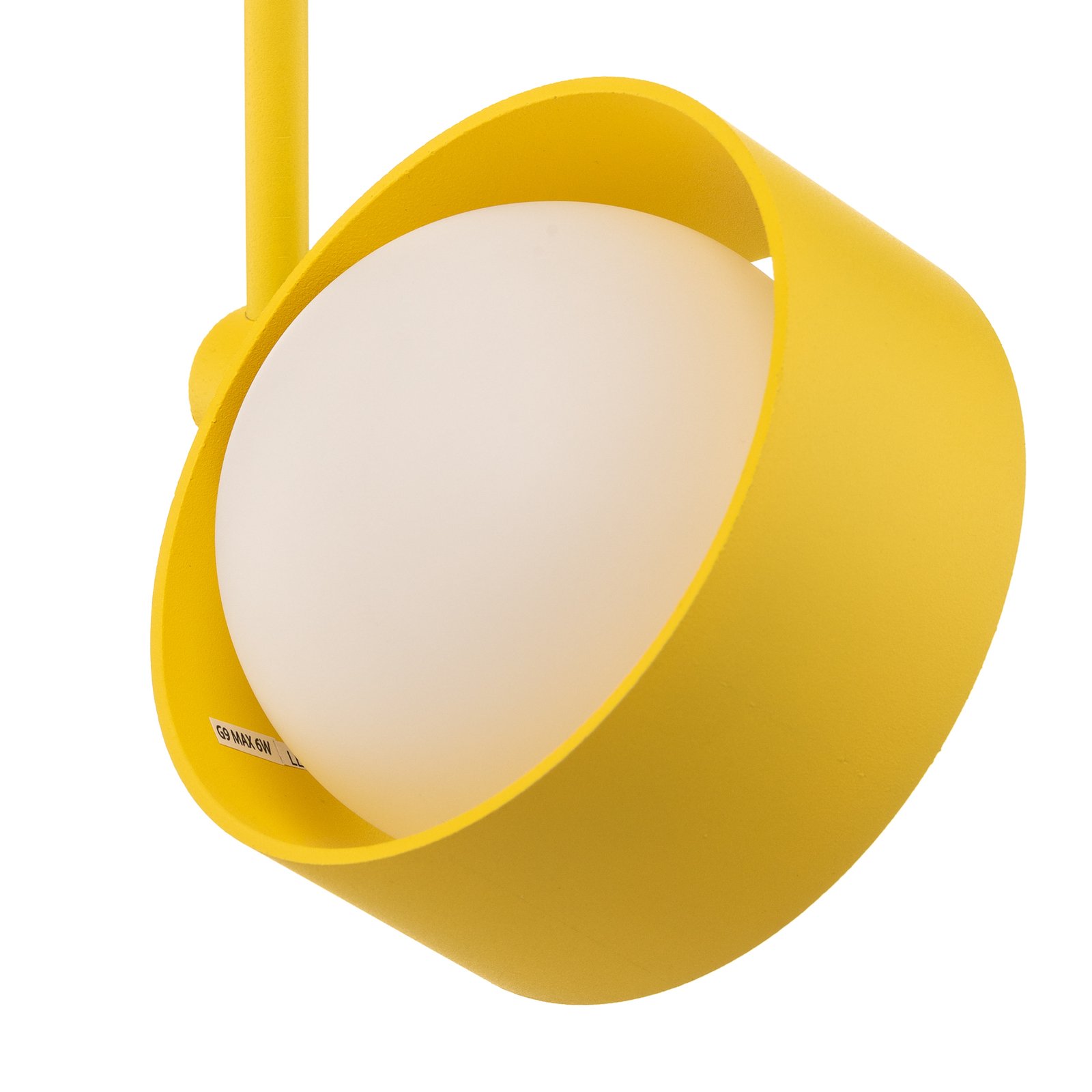 Mado ceiling light, steel, yellow, one-bulb