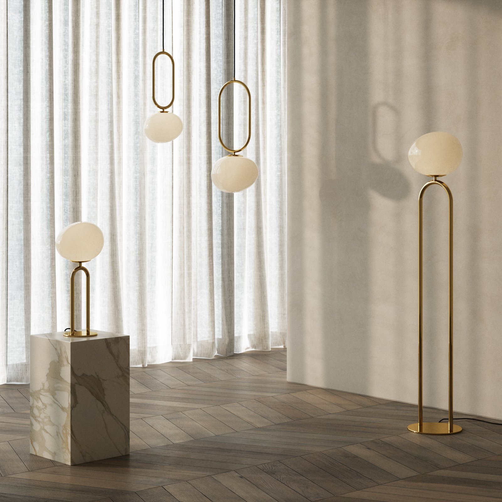 Shapes Bordslampa Brass - DFTP