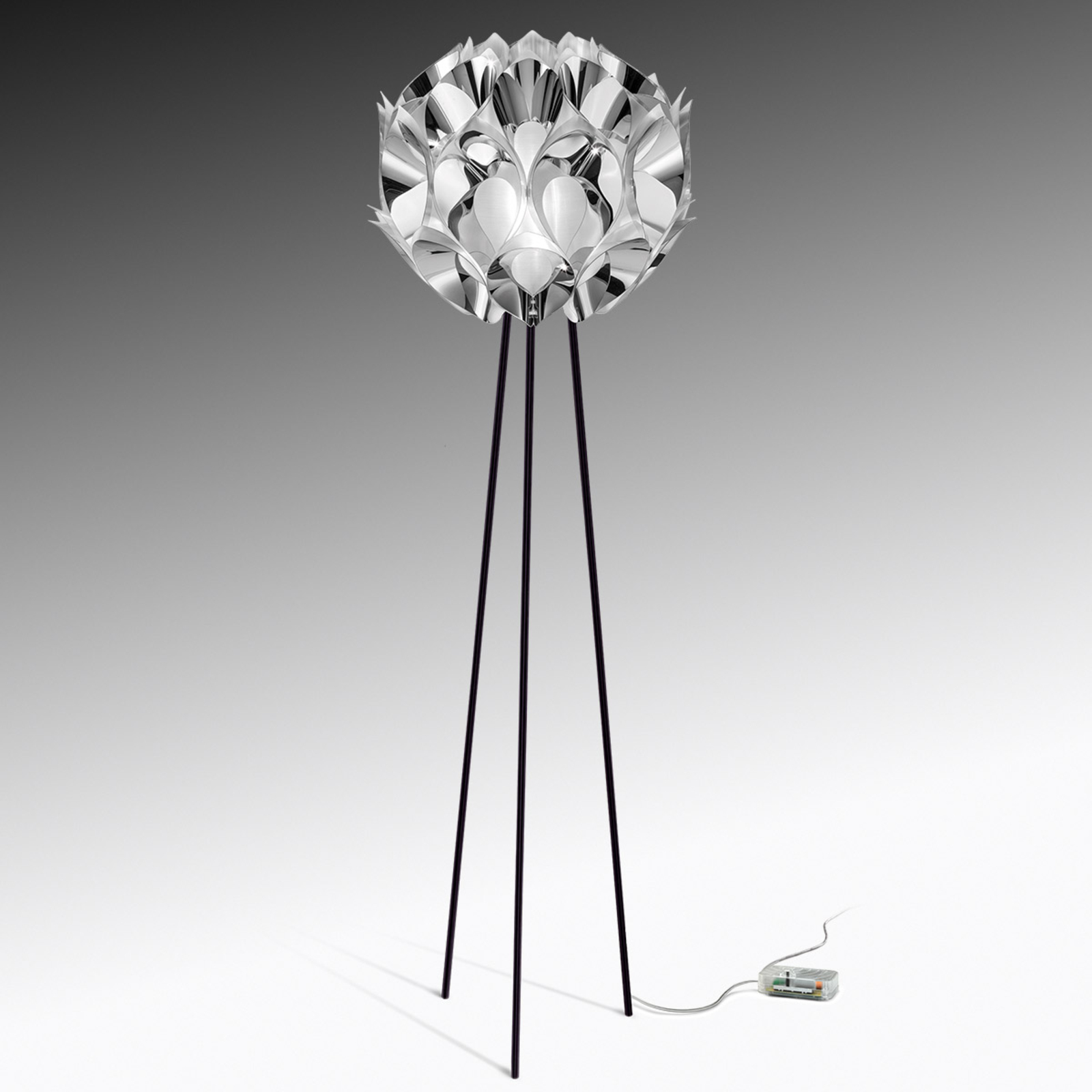 Slamp Flora – dizajnérska stojaca lampa, striebro