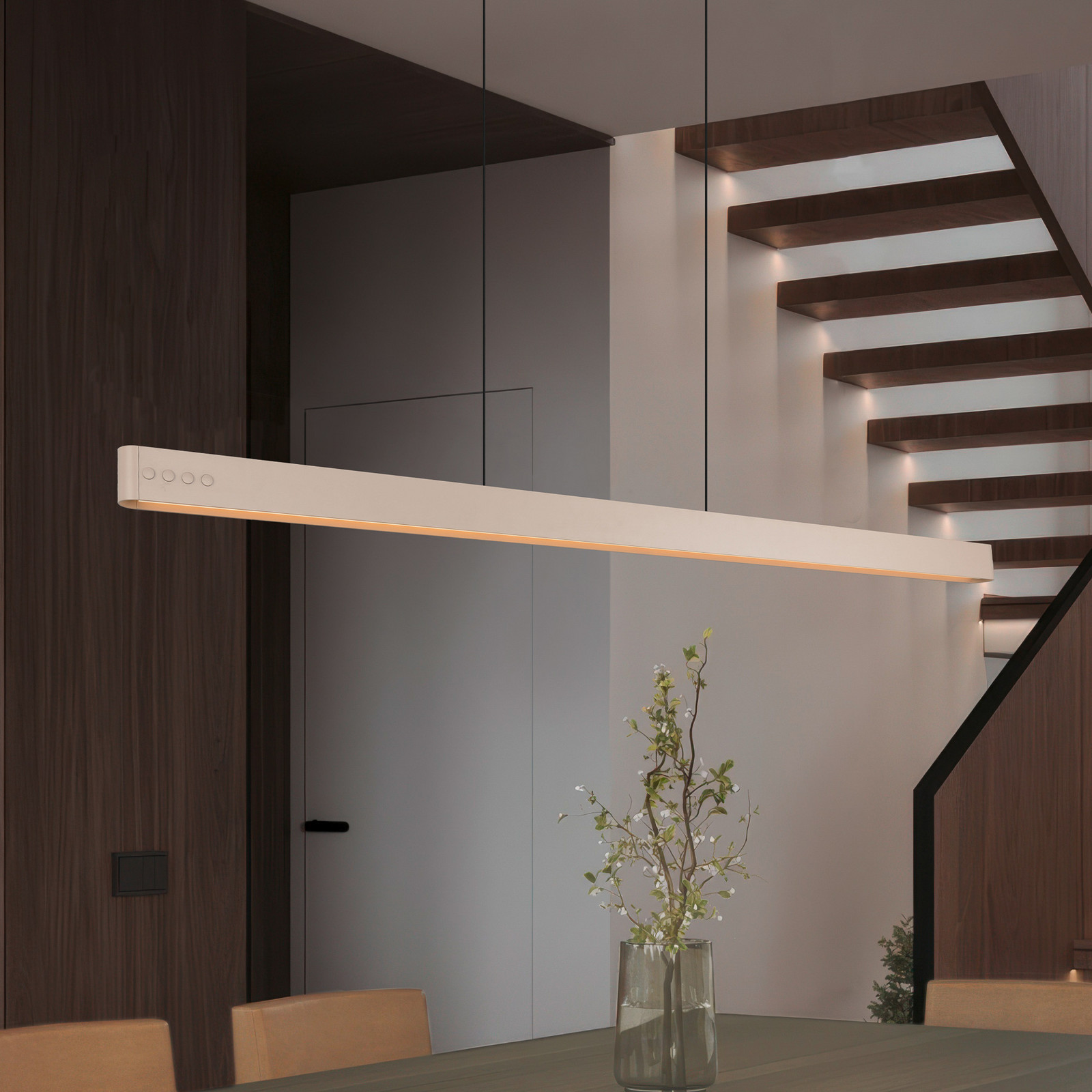 Trio Lighting Lampă suspendată LED Donegal culoare bej lungime 150 cm CCT - Camera de zi / sufragerie - Modern - Metal