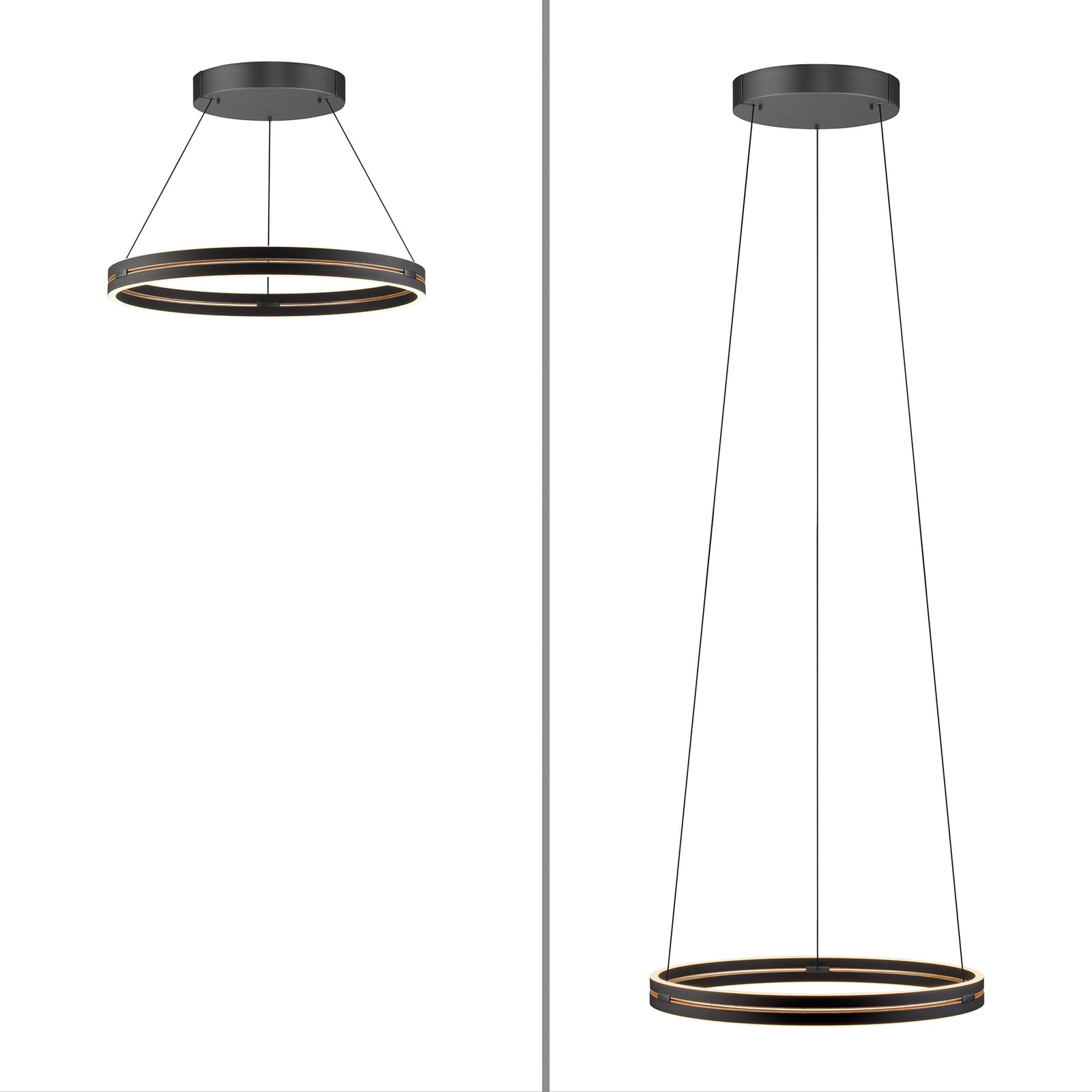 E-Loop LED-Hängelampe oak/black pearl, Ø70cm Alu, CCT - PURE E-Loop LED-Hängelampe oak/black pearl, Ø70cm Alu, CCT - PURE