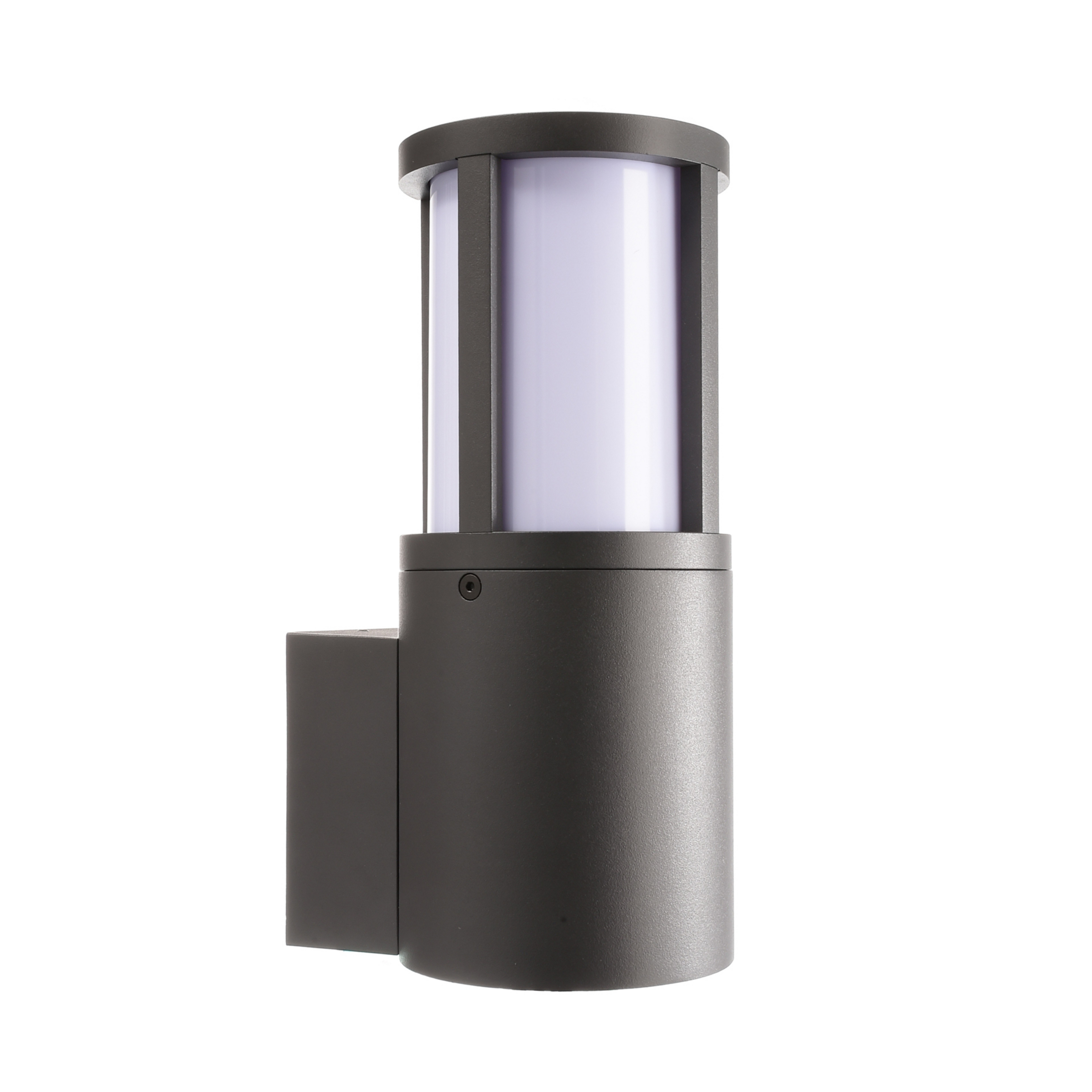 Außenwandleuchte Facado II, grau/opal, Ø 11 cm, IP65, Metall