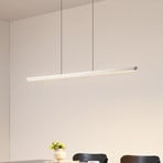Candeeiro suspenso LED Lucande Solvar, 117 cm, prateado, CCT, regulável