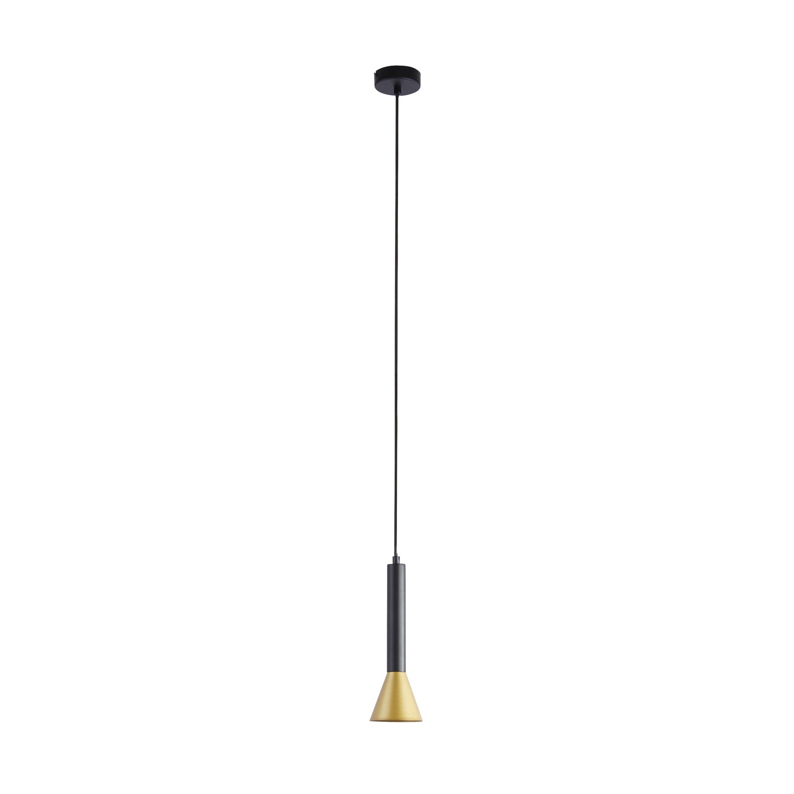 Lámpara colgante Signal, Ø 9 cm, negro/dorado, metal