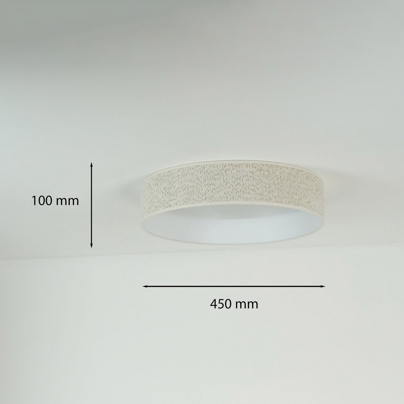 LED-Deckenleuchte Plafond, creme, Stoff, Ø 45 cm, 3-step-dim